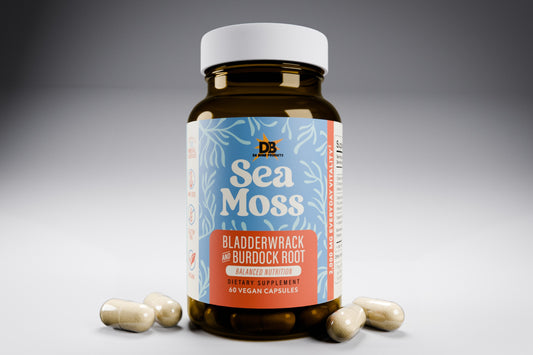 Organic Wild Harvested Sea Moss with Bladderwrack & Burdock Root (2,000mg)- 60 Vegetable Capsules