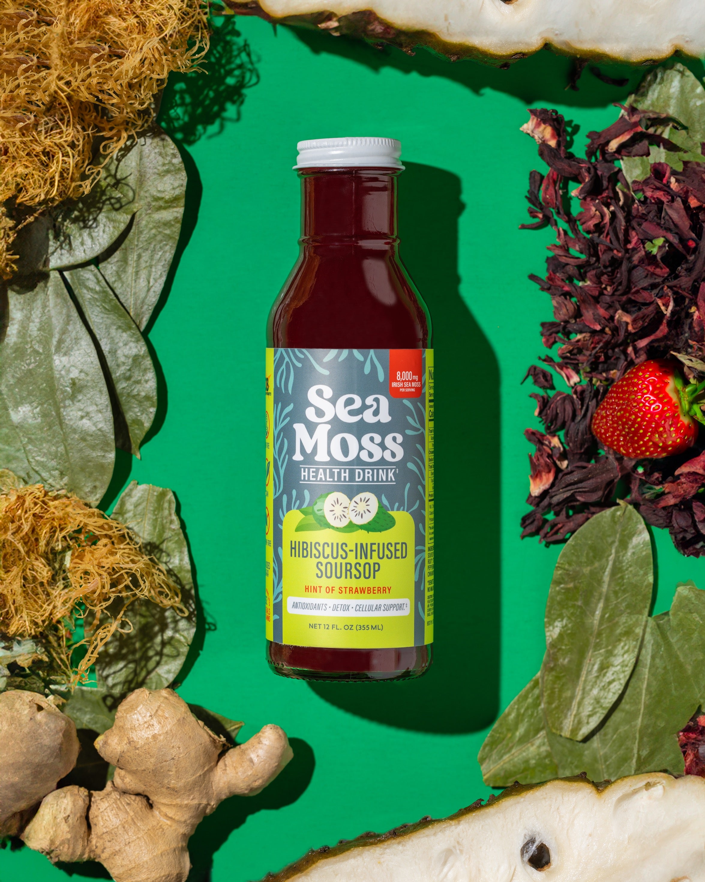 Sea Moss Hibiscus Soursop Functional Drink (12oz)